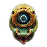 Serpentine Water A Monster Huge Eyes Halloween Mythical Sticker | Artistshot