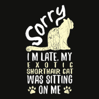 I'm Late My Exotic Shorthair Cat Was Sitting On Me Funny Scorecard Crop Tee | Artistshot