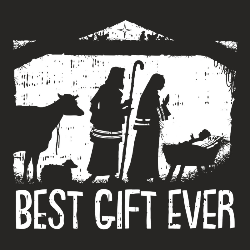 Best Ever Christmas Cool Jesus Nativity Scene Christian Ladies Fitted T-Shirt by cm-arts | Artistshot