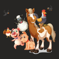 Cartoon Animals Anime Ladies Fitted T-shirt | Artistshot