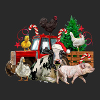 Christmas Farm Animals With Farm Tractor Printed Hat | Artistshot