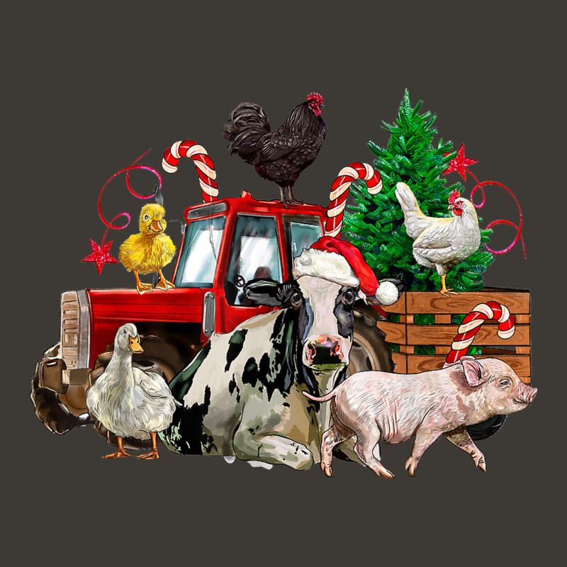 Christmas Farm Animals With Farm Tractor Bucket Hat by August | Artistshot