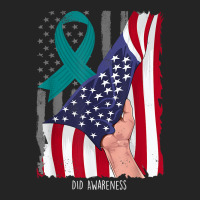 Dissociative Identity Disorder American Flag Teal Ribbon T Shirt 3/4 Sleeve Shirt | Artistshot