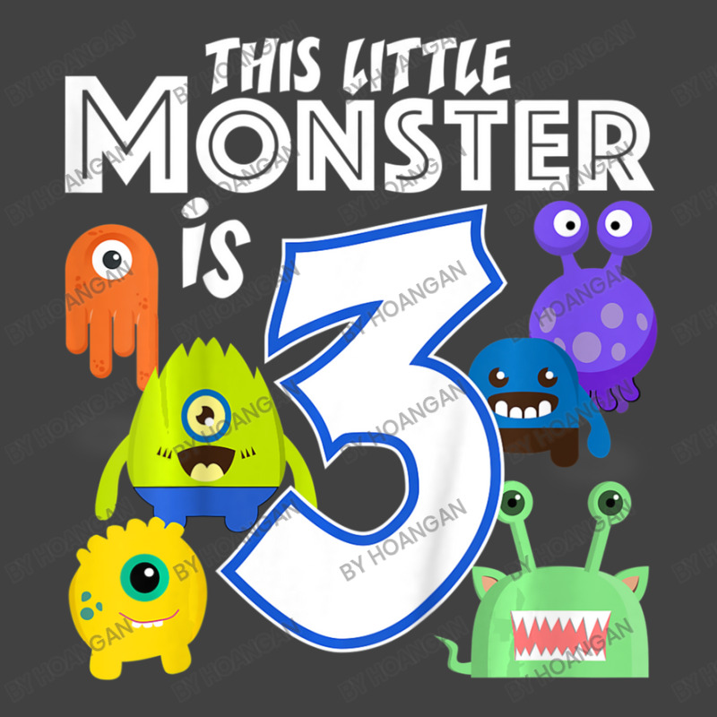 3 Year Old Monster Birthday Party Alien Monsters 3rd Vintage T-Shirt by hoangan | Artistshot