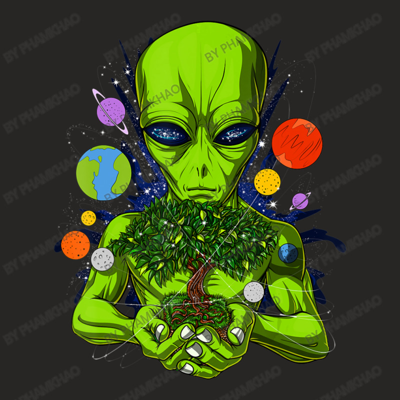 Space Alien Tree Of Life Cosmic Planets Science Fiction Ladies Fitted T-Shirt by phamkhao | Artistshot