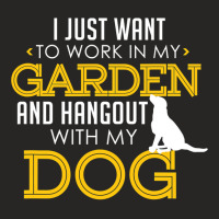 Work In My Garden And Hangout With My Dog Funny Pet Ladies Fitted T-shirt | Artistshot