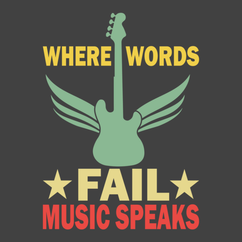 Where Words Fail Music Speaks Funny Vintage Guitar Musician Guitarist  Vintage T-Shirt by KristieDavis | Artistshot