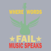 Where Words Fail Music Speaks Funny Vintage Guitar Musician Guitarist  Tank Dress | Artistshot