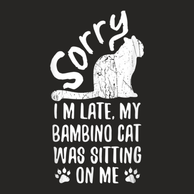 I'm Late My Bambino Cat Was Sitting On Me Funny Cat Lover Ladies Fitted T-Shirt by Fashonus | Artistshot