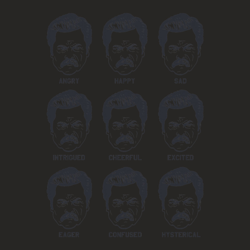 Ron Swanson Emotions Parks And Recreation Ladies Fitted T-Shirt by AlmaWilliams | Artistshot