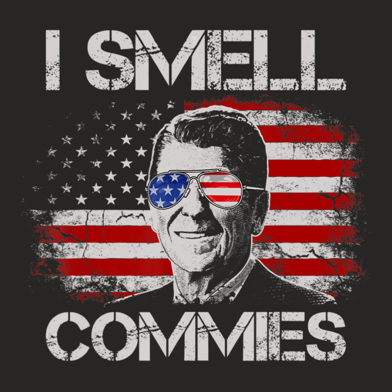 Vintage American Flag Political I Smell Commies Ladies Fitted T-Shirt by cm-arts | Artistshot