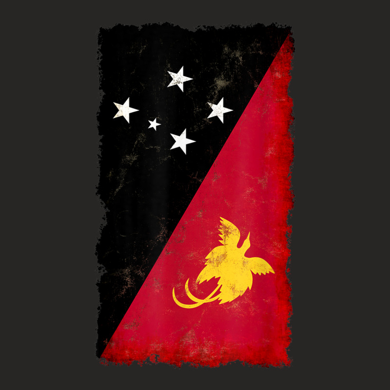 Distressed Papua New Guinea Flag National Pride Grunge Style Ladies Fitted T-Shirt by Posh | Artistshot