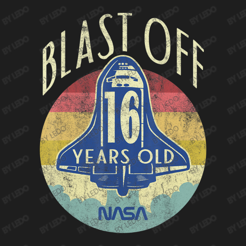 Space Shuttle Blast Off 16th Birthday Retro Portrait Classic T-shirt by ledo | Artistshot