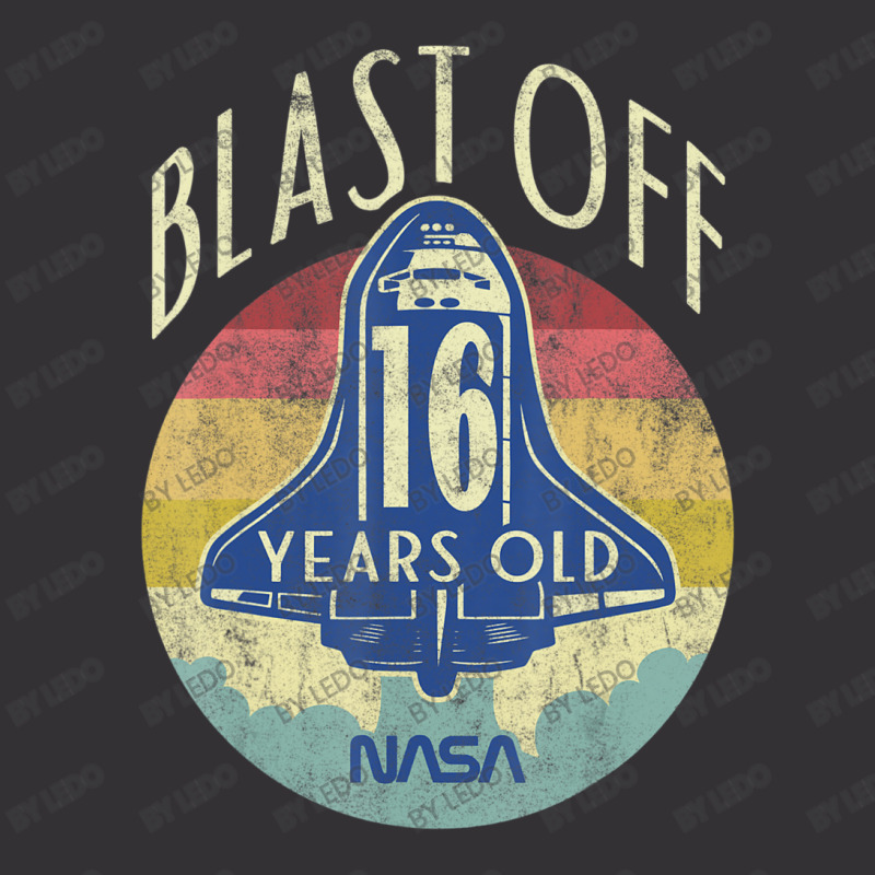 Space Shuttle Blast Off 16th Birthday Retro Portrait Vintage Hoodie by ledo | Artistshot