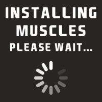 Installing Muscles... Please Wait Ladies Fitted T-shirt | Artistshot