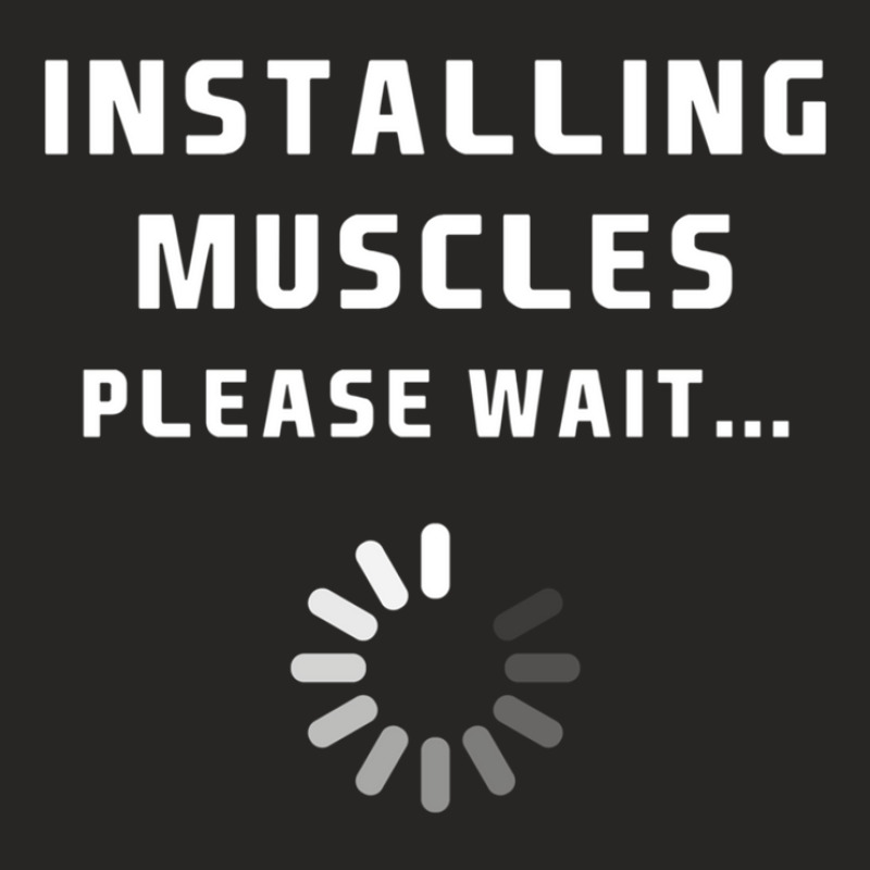 Installing Muscles... Please Wait Ladies Fitted T-Shirt by JamesTrichell | Artistshot