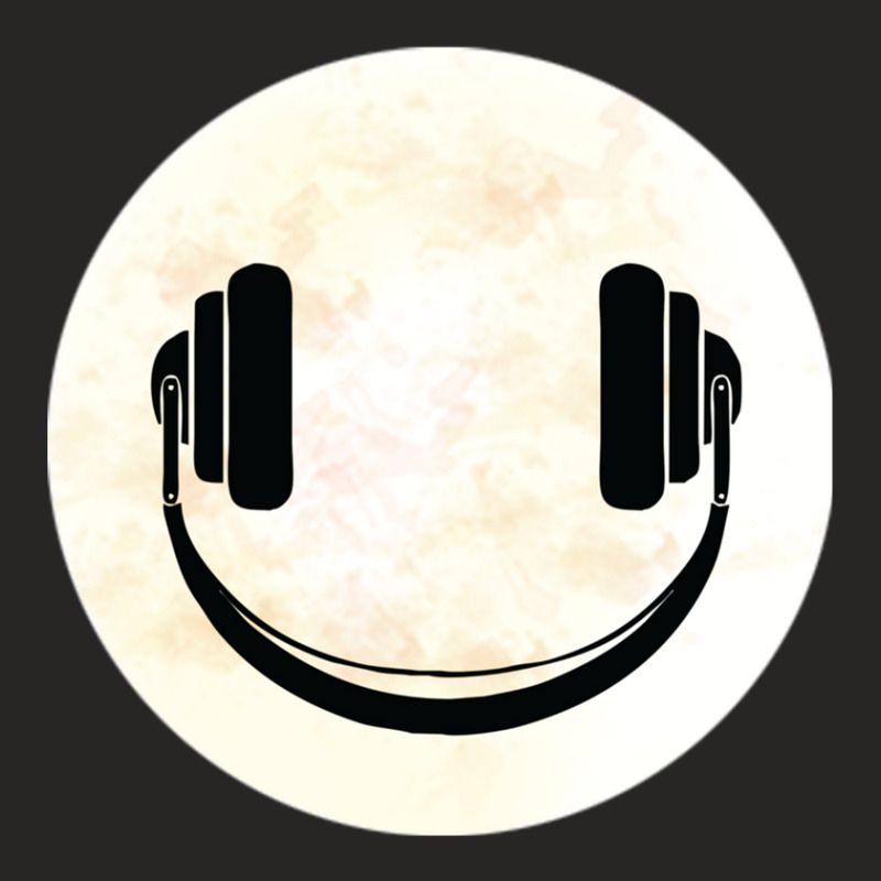 Headphones Music Smile Moon Ladies Fitted T-Shirt by RobertVanHorn | Artistshot