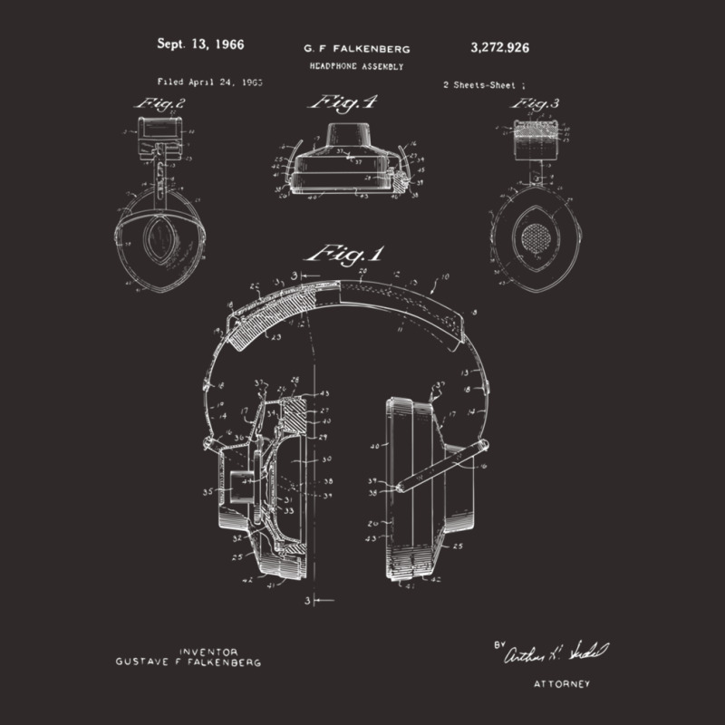 Headphone Patent Drawing Racerback Tank by SarahWhitfield | Artistshot