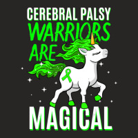 Cerebral Palsy Warrior Magical Unicorn Ataxic Green Ribbon Ladies Fitted T-shirt | Artistshot