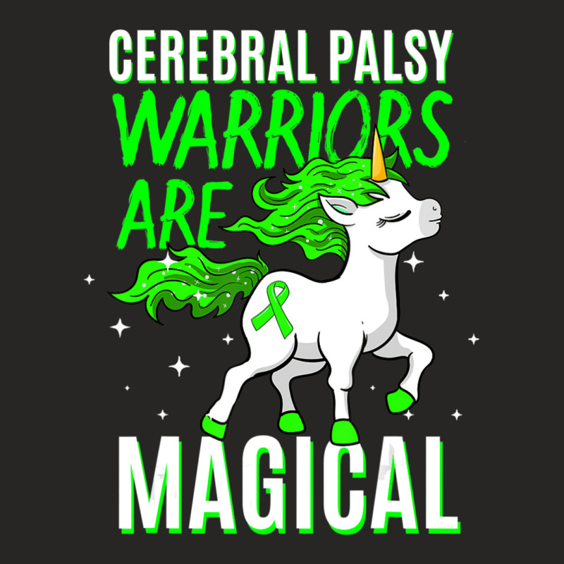 Cerebral Palsy Warrior Magical Unicorn Ataxic Green Ribbon Ladies Fitted T-Shirt by cm-arts | Artistshot