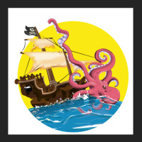 Cartoon Pirate Ship Giant Squid Attack! 3/4 Sleeve Shirt | Artistshot