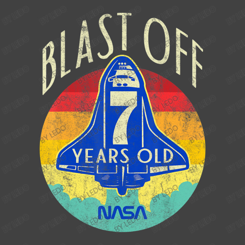 Space Shuttle Blast Off 7th Birthday Retro Portrait Vintage T-Shirt by ledo | Artistshot