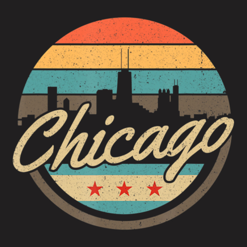 Chicago Flag Skyline Vintage Illinois Usa Souvenir T-Shirt by CharlieFairchild | Artistshot