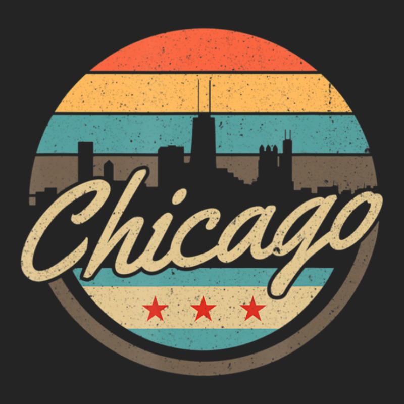 Chicago Flag Skyline Vintage Illinois Usa Souvenir 3/4 Sleeve Shirt by CharlieFairchild | Artistshot