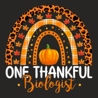 One Thankful Biologist Rainbow Boho Thanksgiving Biologist Ladies Fitted T-shirt | Artistshot