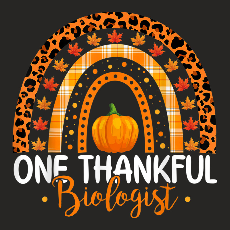 One Thankful Biologist Rainbow Boho Thanksgiving Biologist Ladies Fitted T-Shirt by Fashonus | Artistshot