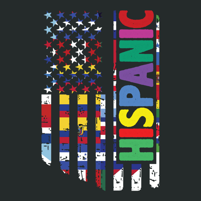 Usa And Latin American Countries Flag Hispanic Heritage Pullover Hoodi Women's Triblend Scoop T-shirt by cm-arts | Artistshot