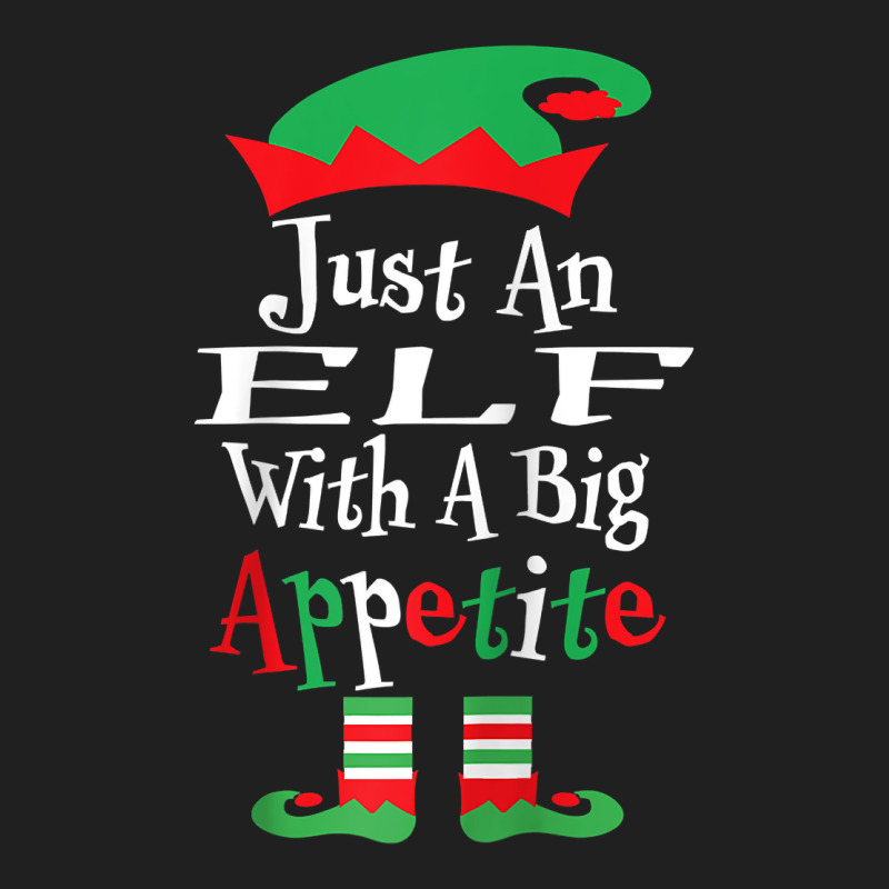 Funny Christmas Just An Elf With A Big Appetite Shirt Gift Raglan Base Ladies Polo Shirt by cm-arts | Artistshot