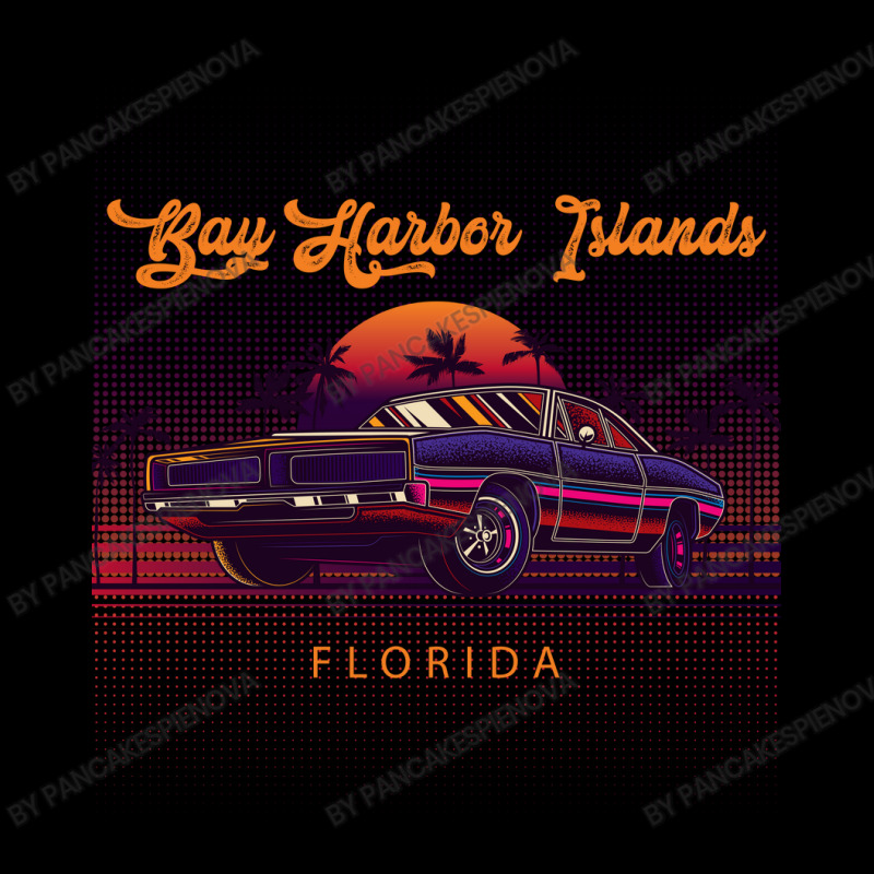 Bay Harbor Islands Florida Retro Vintage 80s 90s Muscle Cars Retrowave Pocket T-Shirt by pancakespienova | Artistshot