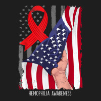 Hemophilia Awareness Vintage American Flag Red Ribbon T Shirt Classic T-shirt | Artistshot