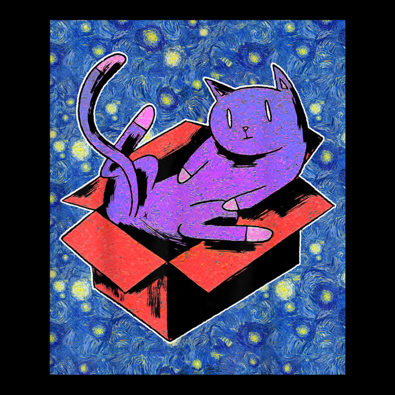 Starry Night Cardboard Box Playing Cat Adjustable Cap by Sombre | Artistshot