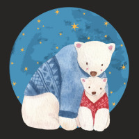 Full Moon Polar Bears   Cute Polar Bear Christmas Pajama Pullover Hood Ladies Fitted T-shirt | Artistshot