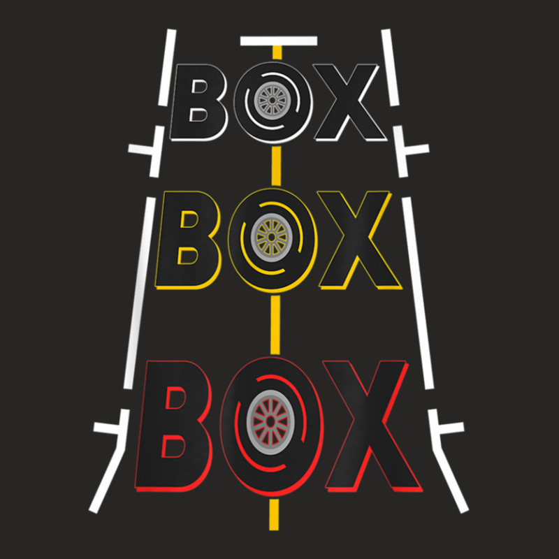 Formula Racing Car Box Box Box Radio Call To Pit Box Lines 1 Ladies Fitted T-Shirt by DawnBee | Artistshot