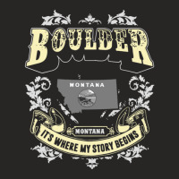 Boulder Montana Montana It Is Where My Story Begins America Ladies Fitted T-shirt | Artistshot