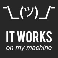 Shrug It Works On My Machine Funny Programmer Excuse White Design Men's T-shirt Pajama Set | Artistshot