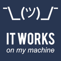 Shrug It Works On My Machine Funny Programmer Excuse White Design Men Denim Jacket | Artistshot