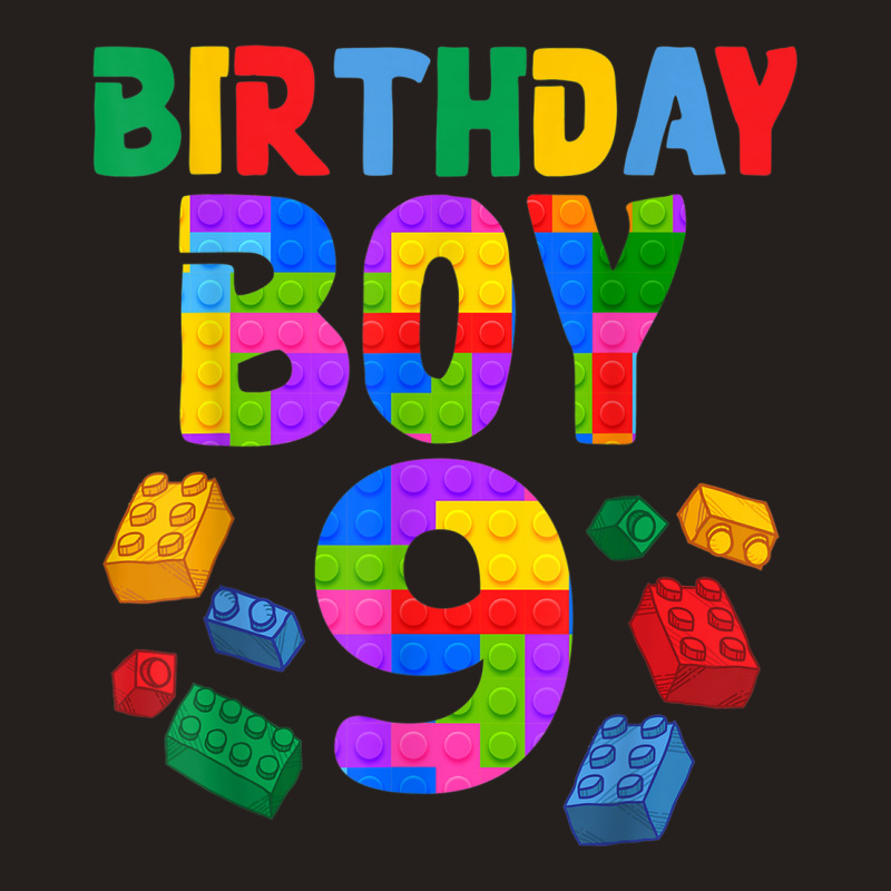 9th Birthday For Master Builder Boy 2013 Block Building Boys Tank Top by Outpost | Artistshot