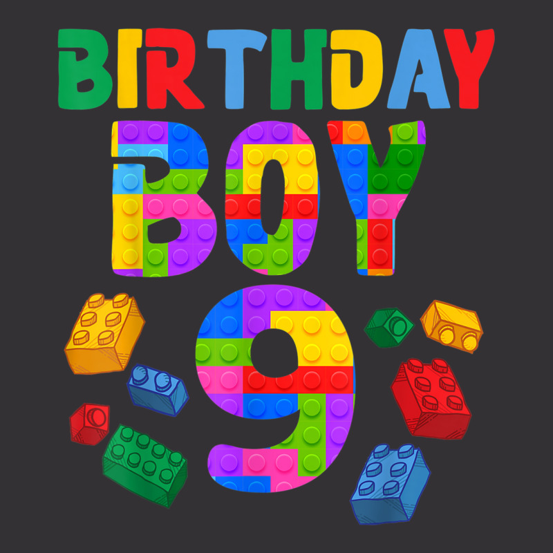 9th Birthday For Master Builder Boy 2013 Block Building Boys Vintage Hoodie by Outpost | Artistshot