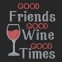 Womens Good Friends Good Wine Good Times Bling Rhinestone V Neck T Shi Men's T-shirt Pajama Set | Artistshot