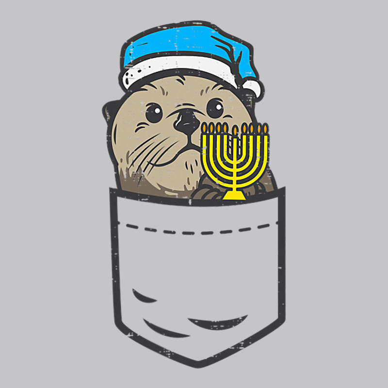 Pocket Jewish Otter Menorah Hanukkah Chanukah Animal Gift Baby Bodysuit | Artistshot