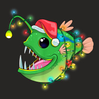 Anglerfish Lighting Xmas Tree Matching Anglerfish Christmas Ladies Fitted T-shirt | Artistshot