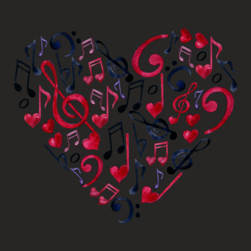 Musical Notes Heart Ladies Fitted T-Shirt by cm-arts | Artistshot