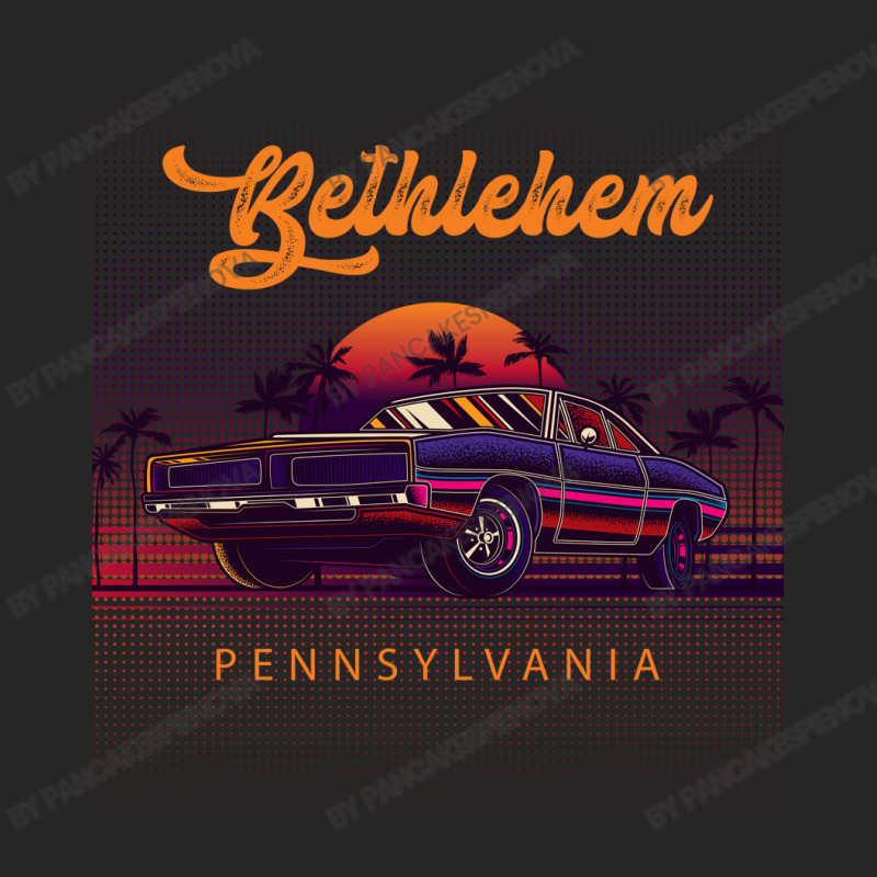 Bethlehem Pennsylvania Retro Vintage 80s 90s Muscle Cars Retrowave Aes Ladies Fitted T-Shirt by pancakespienova | Artistshot