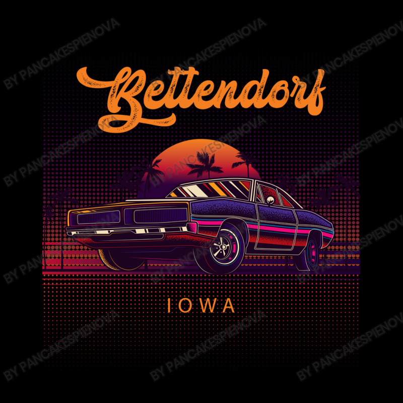 Bettendorf Iowa Retro Vintage 80s 90s Muscle Cars Retrowave Aesthetic Cropped Hoodie by pancakespienova | Artistshot