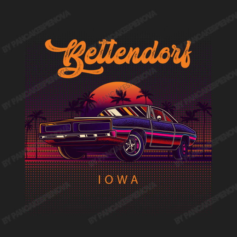 Bettendorf Iowa Retro Vintage 80s 90s Muscle Cars Retrowave Aesthetic Ladies Polo Shirt by pancakespienova | Artistshot