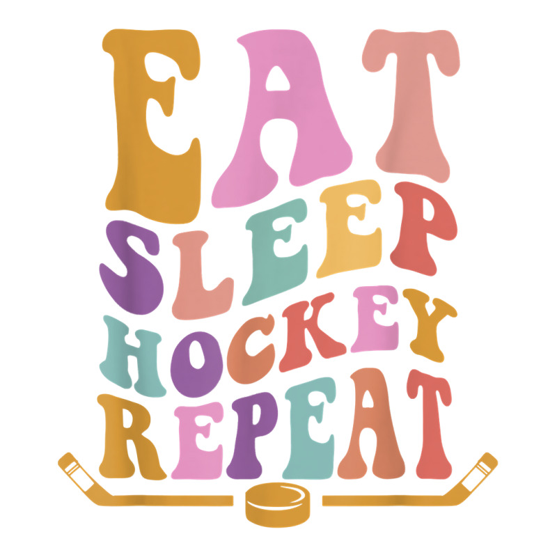 Eat Sleep Hockey Repeat Wavy Stacked Funny Ice Hockey T Shirt Youth Tee | Artistshot